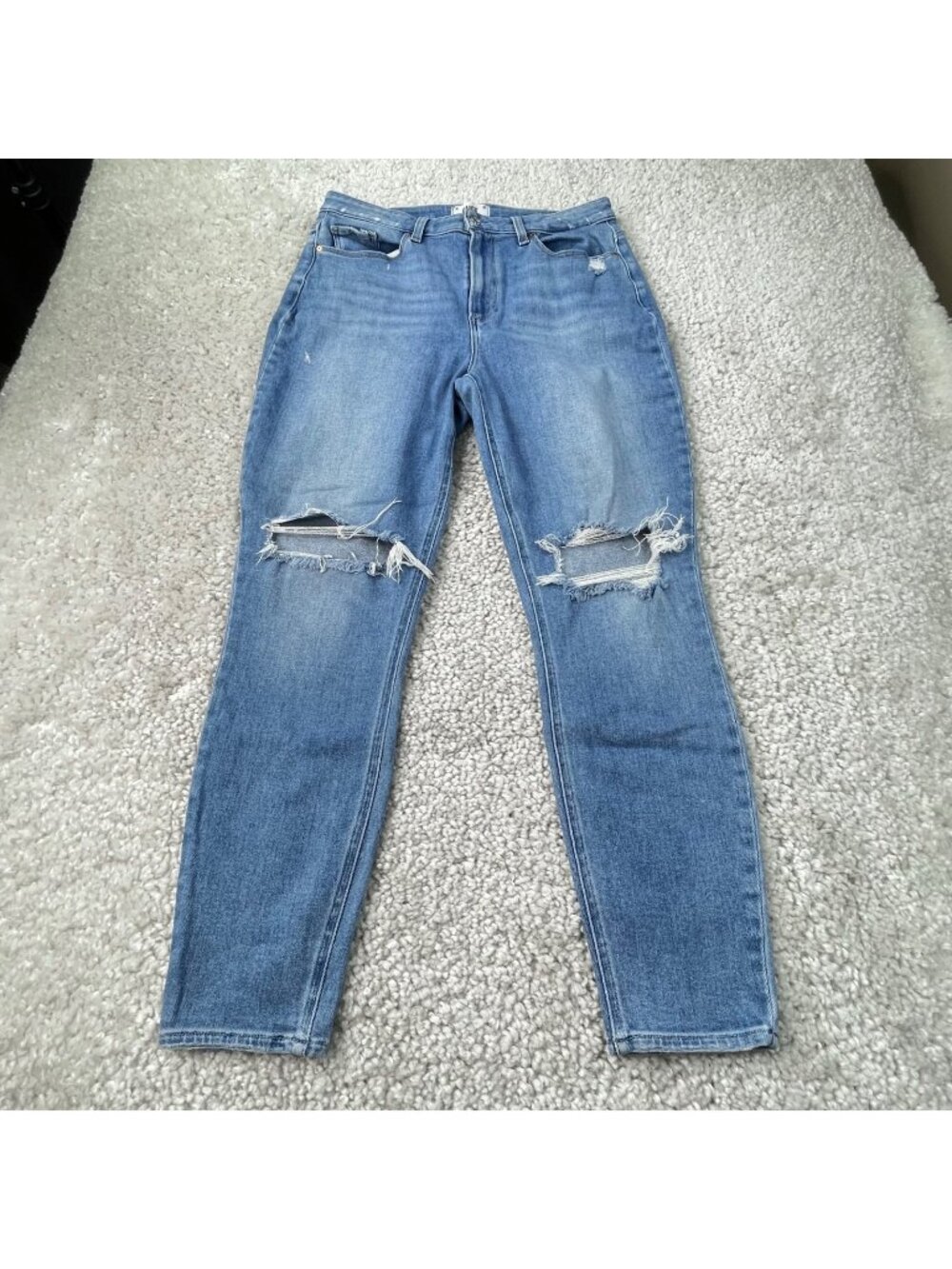 Paige Cheeky Swap Meet Destructed Knees Jean Womens 32
